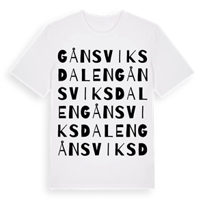 Gånsviksdalen ordlek t-shirt – ekologisk bomull t-shirt från Pinshirt