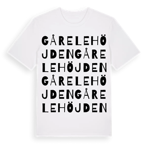 Gårelehöjden ordlek t-shirt – ekologisk bomull t-shirt från Pinshirt