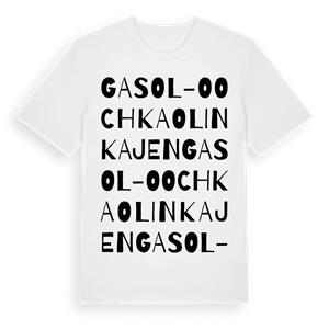 Gasol- ooch kaolinkajen ordlek t-shirt – ekologisk bomull t-shirt från Pinshirt