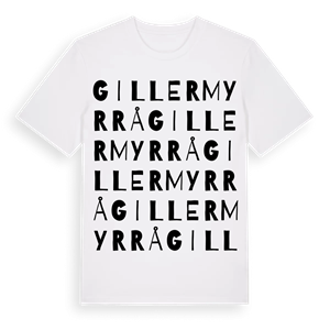 Gillermyrrå ordlek t-shirt – ekologisk bomull t-shirt från Pinshirt