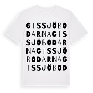 Gissjöbodarna ordlek t-shirt – ekologisk bomull t-shirt från Pinshirt