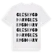 White t-shirt med Glesbygd Harv ordlek t-shirt