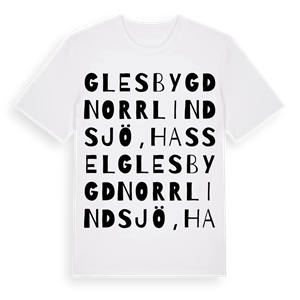 Glesbygd Norrlindsjö, Hassel ordlek t-shirt – ekologisk bomull t-shirt från Pinshirt