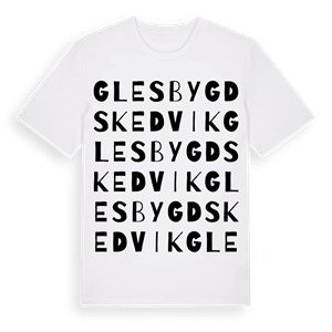 Glesbygd Skedvik ordlek t-shirt – ekologisk bomull t-shirt från Pinshirt