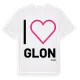 White t-shirt med Jag älskar Glon t-shirt stort tryck