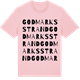 Pink Cotton t-shirt med Godmarksstrand ordlek t-shirt