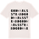 Vintage White t-shirt med Godmarksstrand ordlek t-shirt