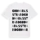 White t-shirt med Godmarksstrand ordlek t-shirt