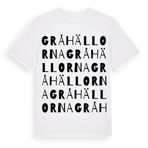 Gråhällorna ordlek t-shirt – ekologisk bomull t-shirt från Pinshirt