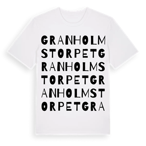 Granholmstorpet ordlek t-shirt – ekologisk bomull t-shirt från Pinshirt