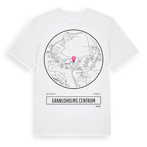 Granloholms centrum t-shirt – ekologisk bomull t-shirt från Pinshirt