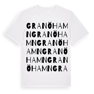 Granöhamn ordlek t-shirt – ekologisk bomull t-shirt från Pinshirt
