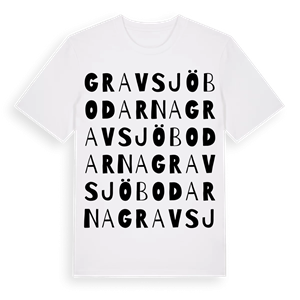 Gravsjöbodarna ordlek t-shirt – ekologisk bomull t-shirt från Pinshirt
