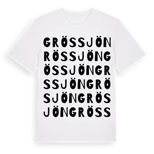 Grössjön ordlek t-shirt – ekologisk bomull t-shirt från Pinshirt