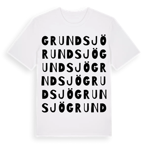 Grundsjö ordlek t-shirt – ekologisk bomull t-shirt från Pinshirt