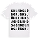 White t-shirt med Grundsjön ordlek t-shirt