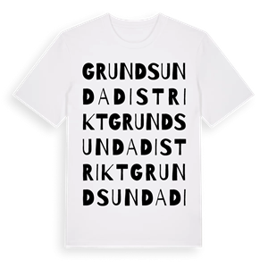 Grundsunda distrikt ordlek t-shirt – ekologisk bomull t-shirt från Pinshirt