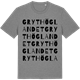 Mid Heather Gray t-shirt med Grythöglandet ordlek t-shirt