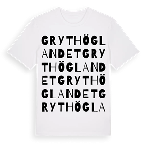 Grythöglandet ordlek t-shirt – ekologisk bomull t-shirt från Pinshirt