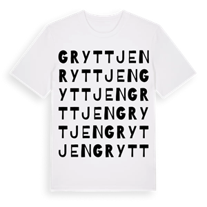 Gryttjen ordlek t-shirt – ekologisk bomull t-shirt från Pinshirt