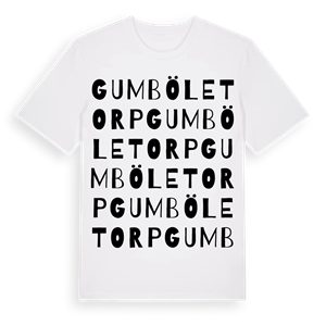 Gumböletorp ordlek t-shirt – ekologisk bomull t-shirt från Pinshirt