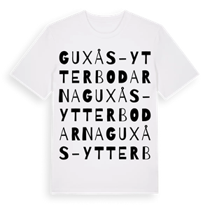 Guxås-Ytterbodarna ordlek t-shirt – ekologisk bomull t-shirt från Pinshirt