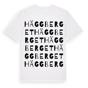 Häggberget ordlek t-shirt – ekologisk bomull t-shirt från Pinshirt