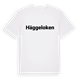 White t-shirt med Häggeloken fetstil t-shirt