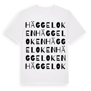 Häggeloken ordlek t-shirt – ekologisk bomull t-shirt från Pinshirt