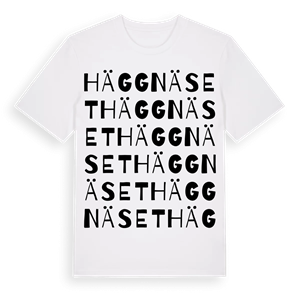 Häggnäset ordlek t-shirt – ekologisk bomull t-shirt från Pinshirt