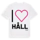 White t-shirt med Jag älskar Håll t-shirt stort tryck