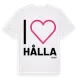 White t-shirt med Jag älskar Hålla t-shirt stort tryck