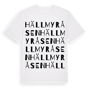 Hällmyråsen ordlek t-shirt – ekologisk bomull t-shirt från Pinshirt