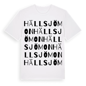 Hällsjömon ordlek t-shirt – ekologisk bomull t-shirt från Pinshirt