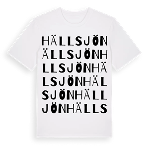 Hällsjön ordlek t-shirt – ekologisk bomull t-shirt från Pinshirt