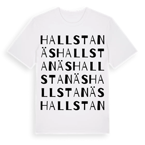Hallstanäs ordlek t-shirt – ekologisk bomull t-shirt från Pinshirt