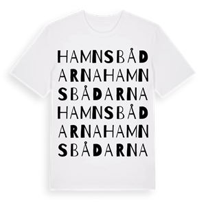 Hamnsbådarna ordlek t-shirt – ekologisk bomull t-shirt från Pinshirt