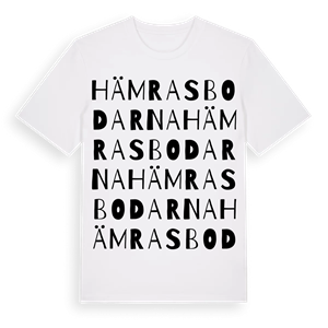 Hämrasbodarna ordlek t-shirt – ekologisk bomull t-shirt från Pinshirt