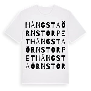 Hångstaörnstorpet ordlek t-shirt – ekologisk bomull t-shirt från Pinshirt