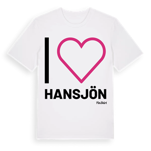 Jag älskar Hansjön t-shirt stort tryck – ekologisk bomull t-shirt från Pinshirt