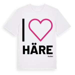 Jag älskar Häre t-shirt stort tryck – ekologisk bomull t-shirt från Pinshirt