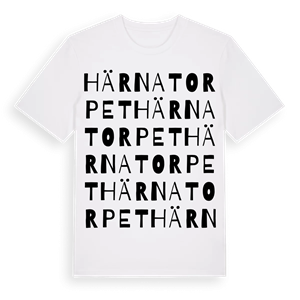 Härnatorpet ordlek t-shirt – ekologisk bomull t-shirt från Pinshirt