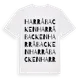 White t-shirt med Harråbacken ordlek t-shirt