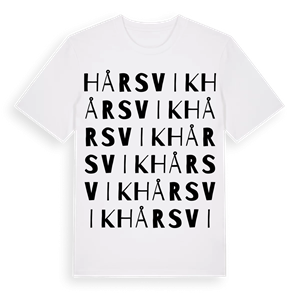 Hårsvik ordlek t-shirt – ekologisk bomull t-shirt från Pinshirt