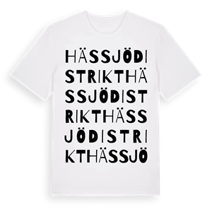 Hässjö distrikt ordlek t-shirt – ekologisk bomull t-shirt från Pinshirt