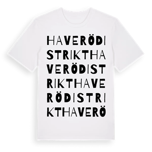 Haverö distrikt ordlek t-shirt – ekologisk bomull t-shirt från Pinshirt