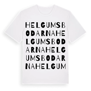 Helgumsbodarna ordlek t-shirt – ekologisk bomull t-shirt från Pinshirt