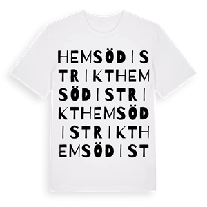Hemsö distrikt ordlek t-shirt – ekologisk bomull t-shirt från Pinshirt