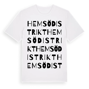 Hemsö distrikt ordlek t-shirt – ekologisk bomull t-shirt från Pinshirt