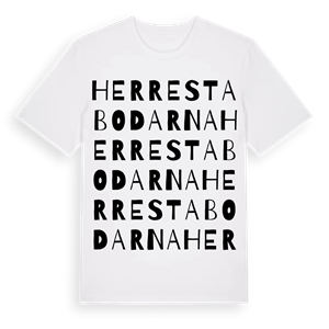 Herrestabodarna ordlek t-shirt – ekologisk bomull t-shirt från Pinshirt